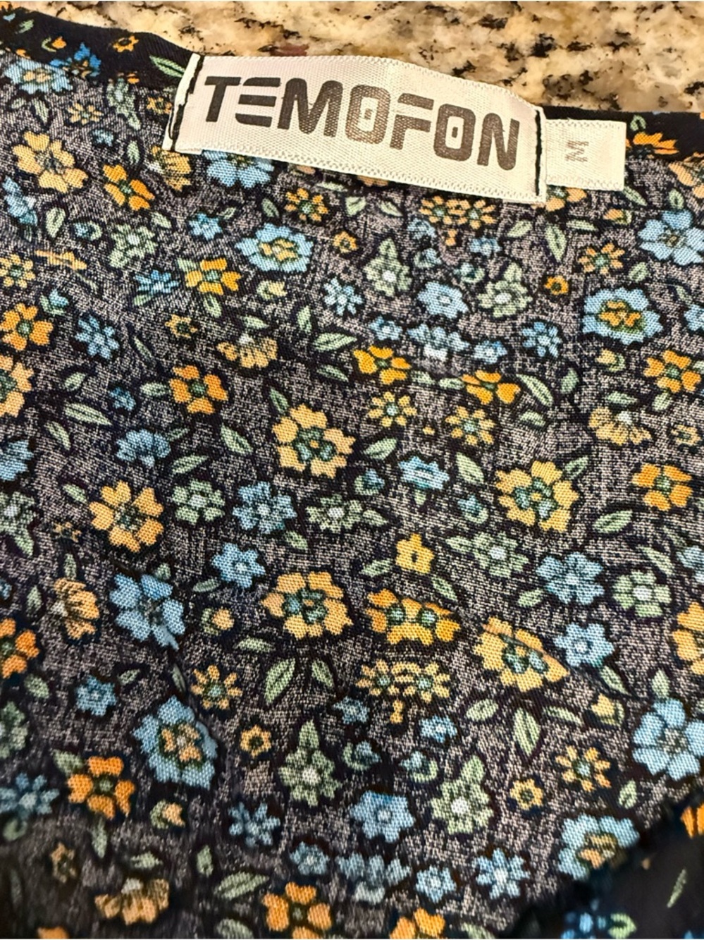 Temofon ditsy multi floral pattern sleeveless midi dress SZ M - Picture 6 of 13